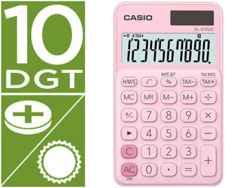Calculadora casio sl-310uc-pk bolso 10 digitos tax +/- tecla duplo zero cor rosa , Casio , 155206 , 4549526612831